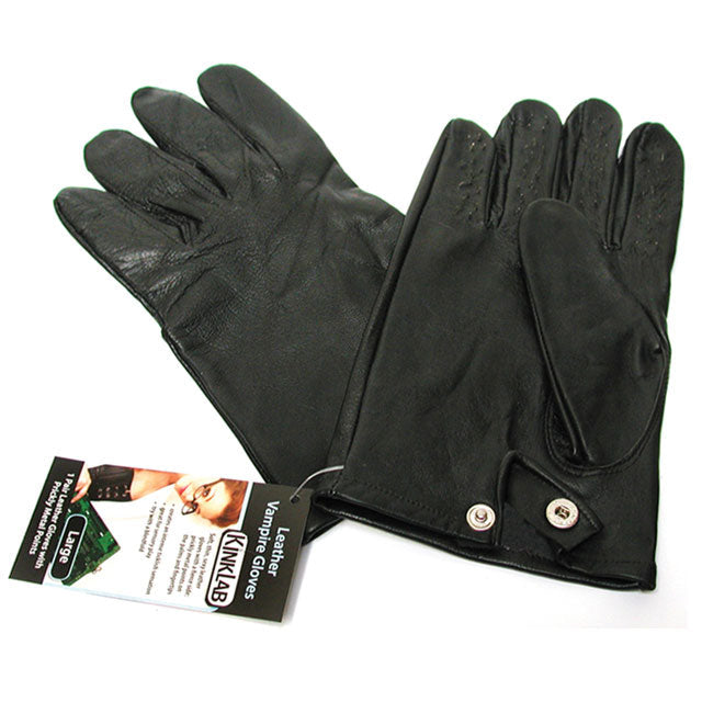 Leather Vampire Gloves - Medium